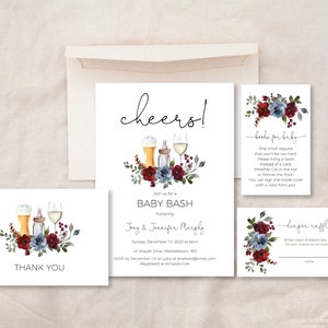 Boy Baby Bash Shower Invitation, Instant Download, Editable Template, Couples Baby Shower Invitation Bundle, e267b