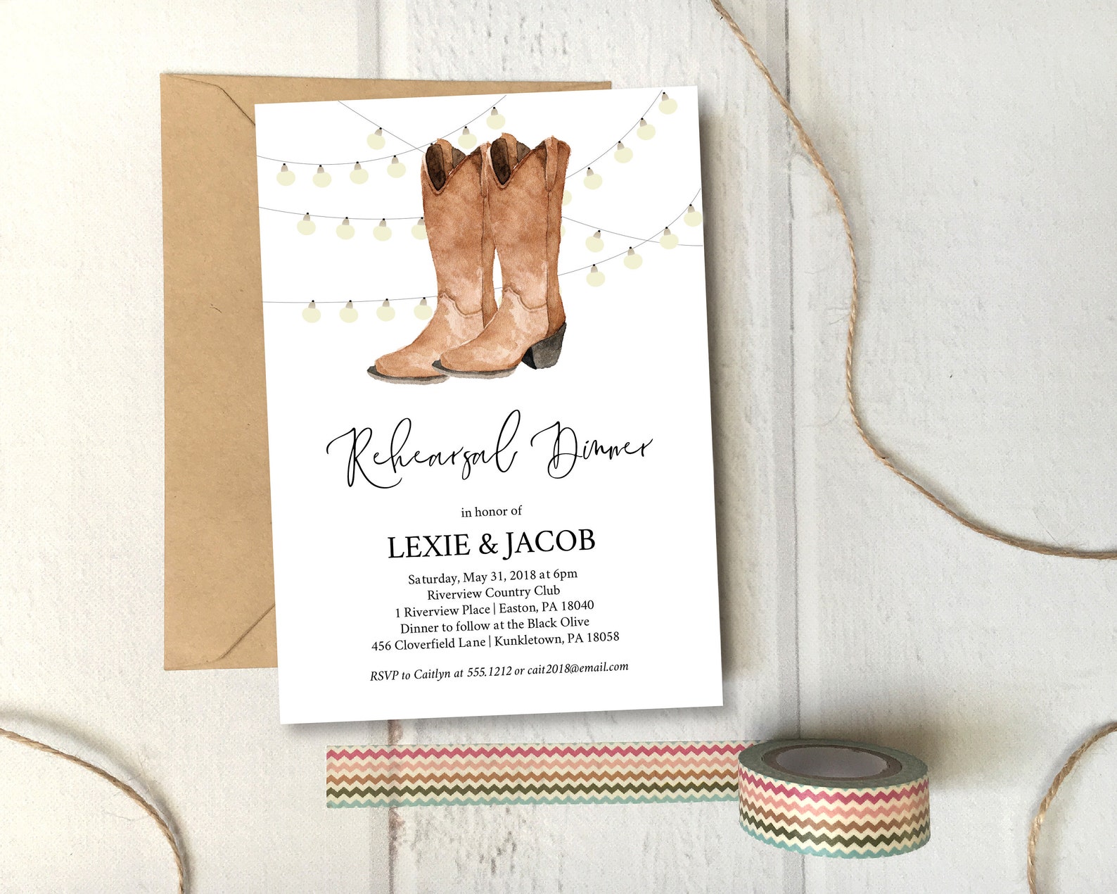 Country Rehearsal Dinner Invitation Instant Download Cowboy - Etsy