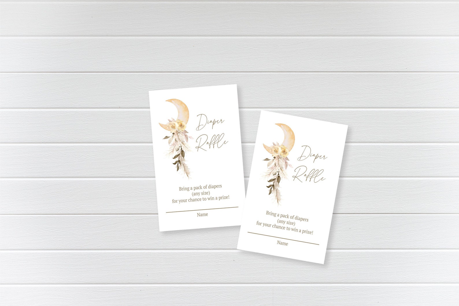 Moon Diaper Raffle Card, Instant Download, Editable Diaper Raffle ...