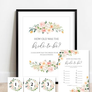 Printable How Old Was the Bride Bridal Shower Game Instant | Etsy