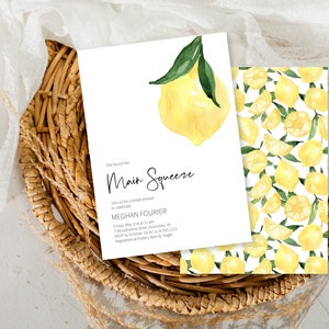 Lemon Bridal Shower Invitation, Instant Download, Editable, Main Squeeze Bridal Luncheon Invite, Summer Bridal Brunch Shower Invite