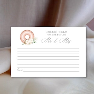 Donut Date Night Cards, Editable Bridal Shower Game, Love is Sweet Bridal Shower Game, e589