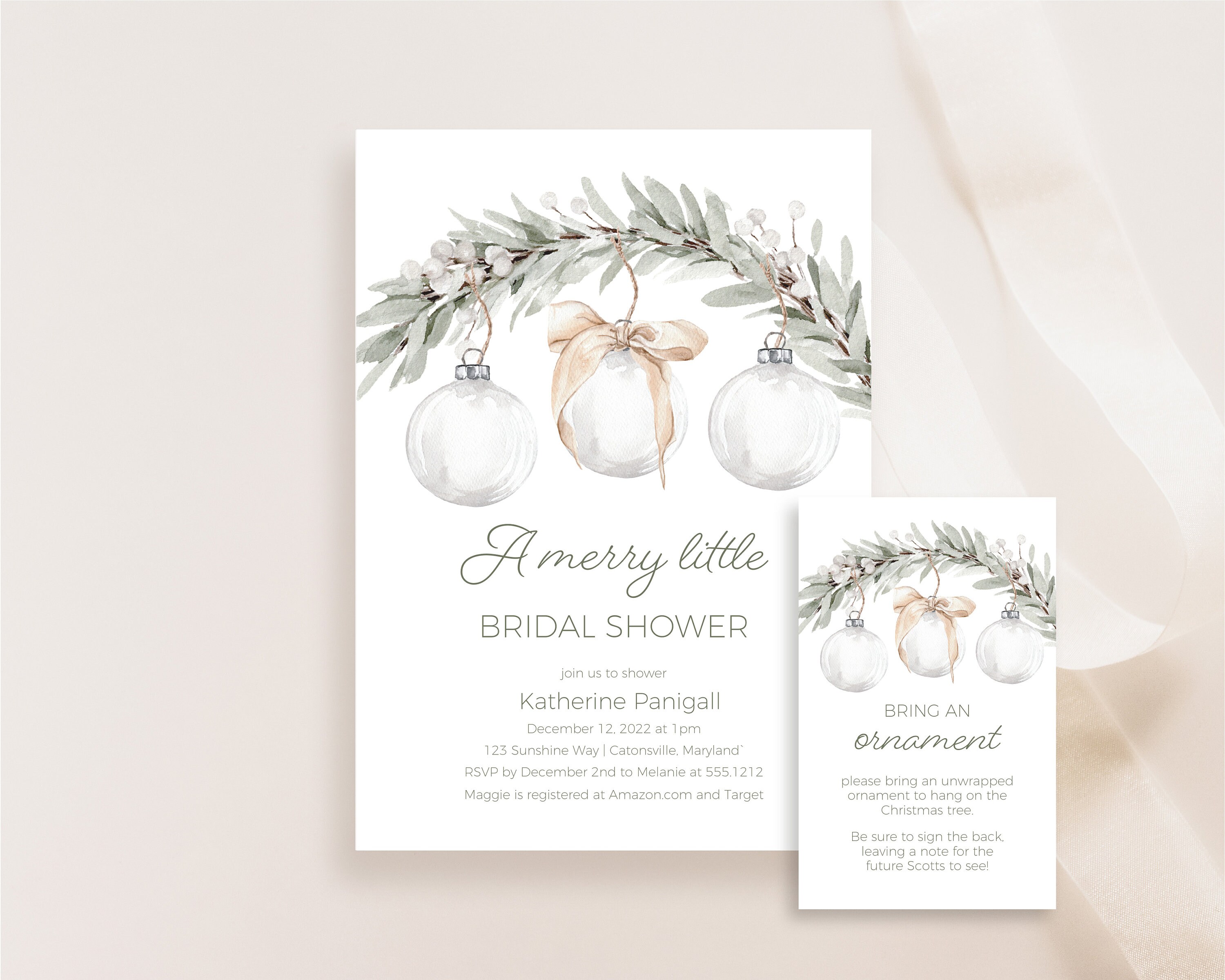 Shower Invitations For An Ornament