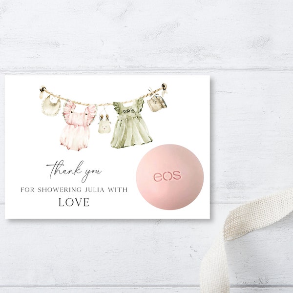 eos Baby Shower Favors, eos Lip Balm Holder, eos Holder, eos Baby Shower Card Holder, Baby Clothes, Printable Template e707