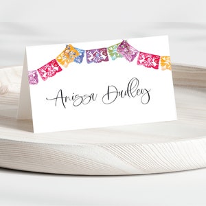Fiesta Druckbare Tischkarten, INSTANT DOWNLOAD, Bearbeitbare Vorlage, Templett, Probeessen-Platzkarten, e571