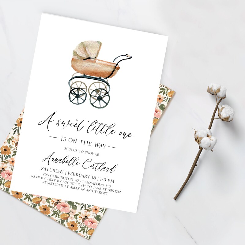 Baby Carriage Invitation - Etsy