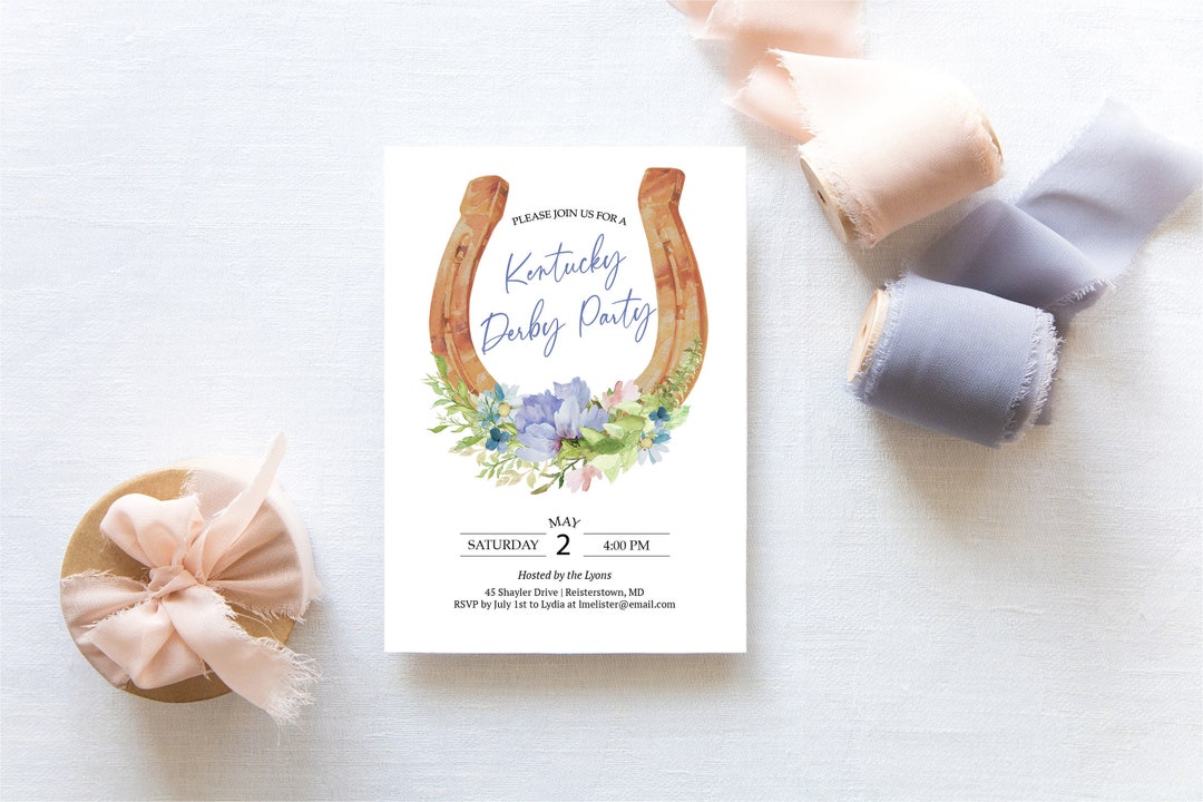Kentucky Derby Party Invitation, Editable Derby Party Invite, Derby