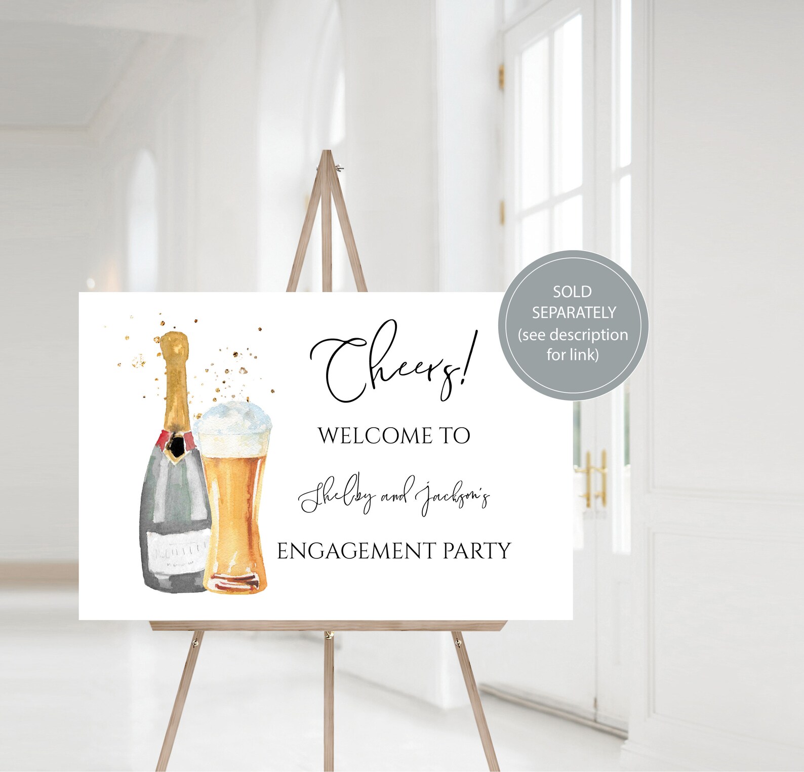 Bubbles and Brews Engagement Party Invitation Editable Etsy