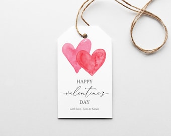 Editable Valentine's Day Gift Tags, Instant Download, Personalized Valentine's Day FavorTags, e570