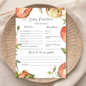 Apple Baby Predictions Christmas Baby Shower Game, Download immediato, Previsioni modificabili e scheda di consigli, Apple Baby Shower Game e859
