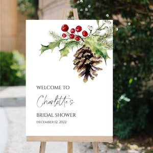 Winter Baby Shower Welcome Sign,  Printable Winter Bridal Shower Sign, Editable Bridal Shower Sign, Instant Download, e822