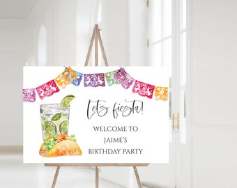 Fiesta Engagement Party Welcome Sign, Margarita Welcome Sign, Editable Template,  Instant Download, templett, e571