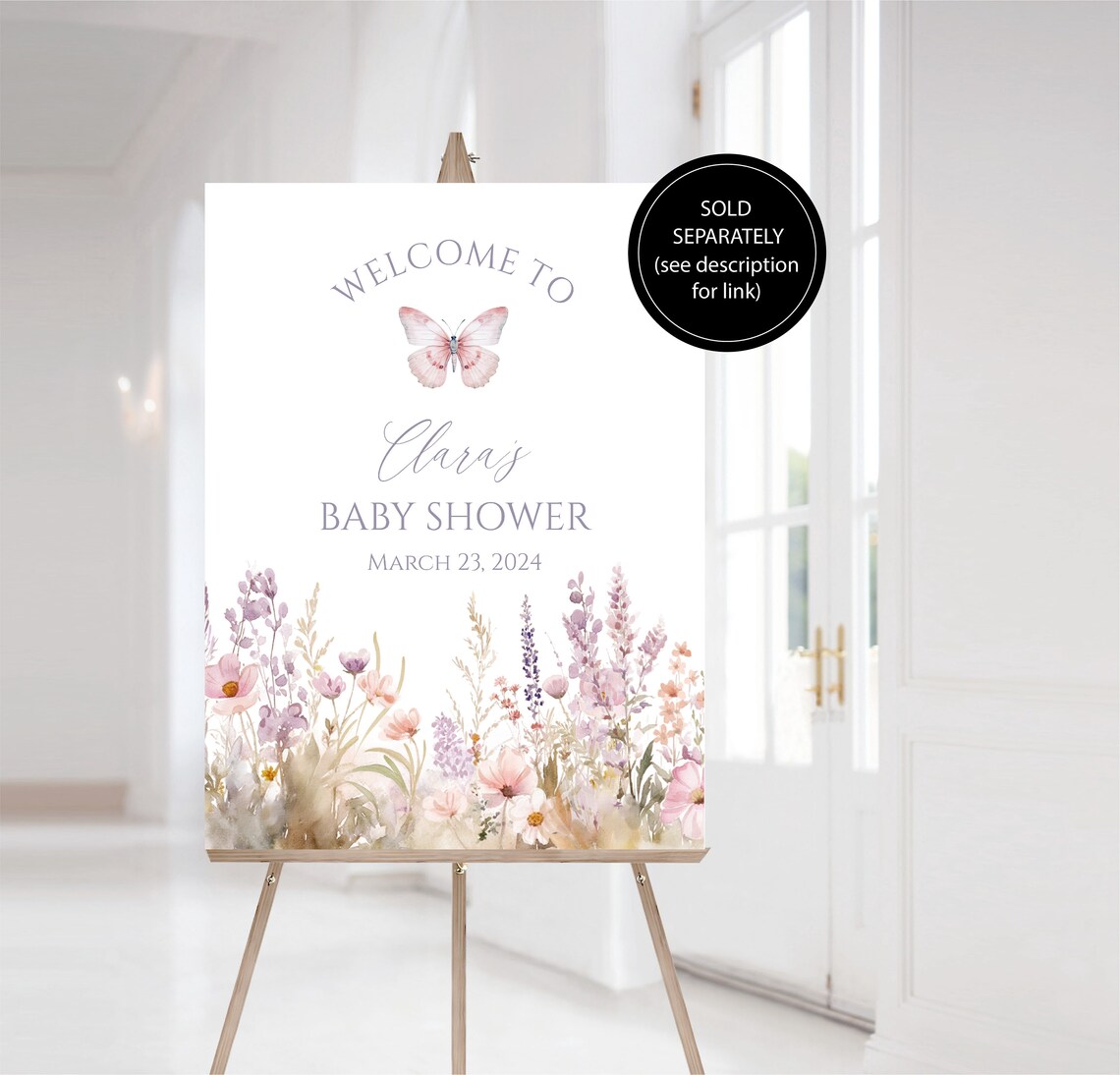 Boho Butterfly Baby Shower Invitation, Self-editing Floral Butterfly ...