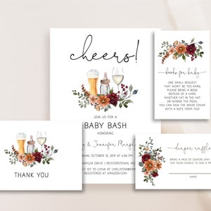 Baby Bash Shower Invitation Gender Neutral, Instant Download, Editable Template, Couples Baby Shower Invitation Bundle, e267f