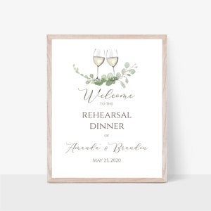 Wine Rehearsal Dinner Welcome Sign, Large Rehearsal Dinner Template Sign, Wedding Rehearsal Sign Decorations Printable,  e428