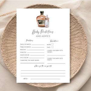 Bourbon and Bottles Baby Predictions Christmas Baby Shower Game, Download immediato, Previsioni modificabili e scheda di consigli, e870