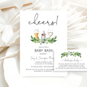 Baby Bash Shower Invitation Gender Neutral, Instant Download, Editable Template, Couples Baby Shower Invitation Bundle, e267n