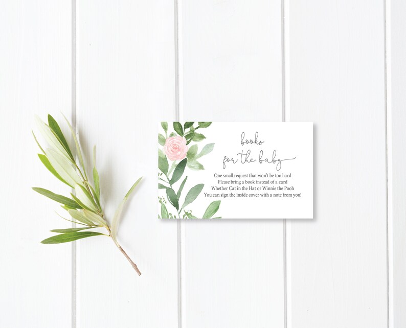 EDITABLE Greenery Books for Baby Insert Instant Download Etsy