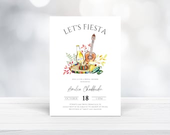 Fiesta Bridal Shower Invitation, Fiesta Birthday Party Invitation, Editable Template, Corona, Tequila Invite