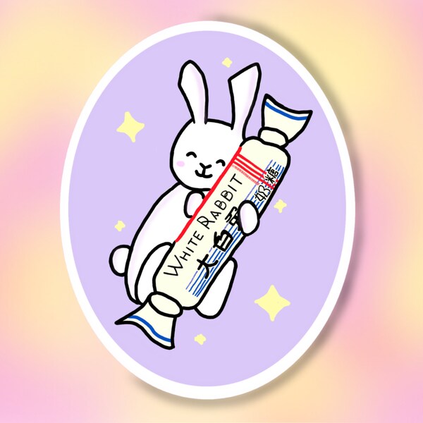 White Rabbit Candy Sticker, Hong Kong Chinese milk candy sticker