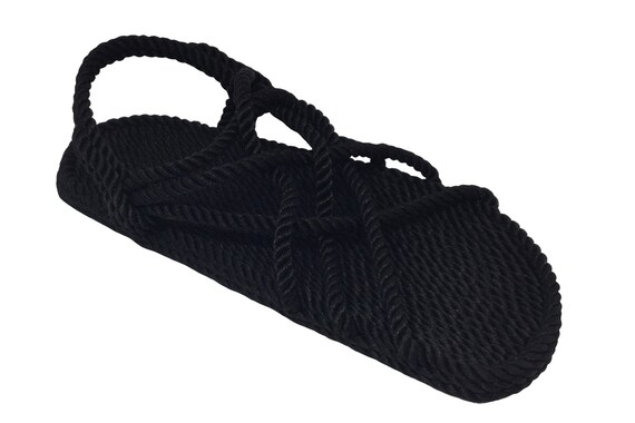 black rope sandals