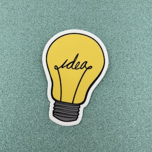 Bright Idea Sticker - 3&quot;, Light Bulb Sticker, Cute Laptop Decal, Vinyl Sticker, Small Window Sticker, Creative Gift