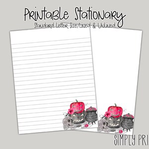 Stationery Paper, Halloween Stationary, Printable Stationary, A4