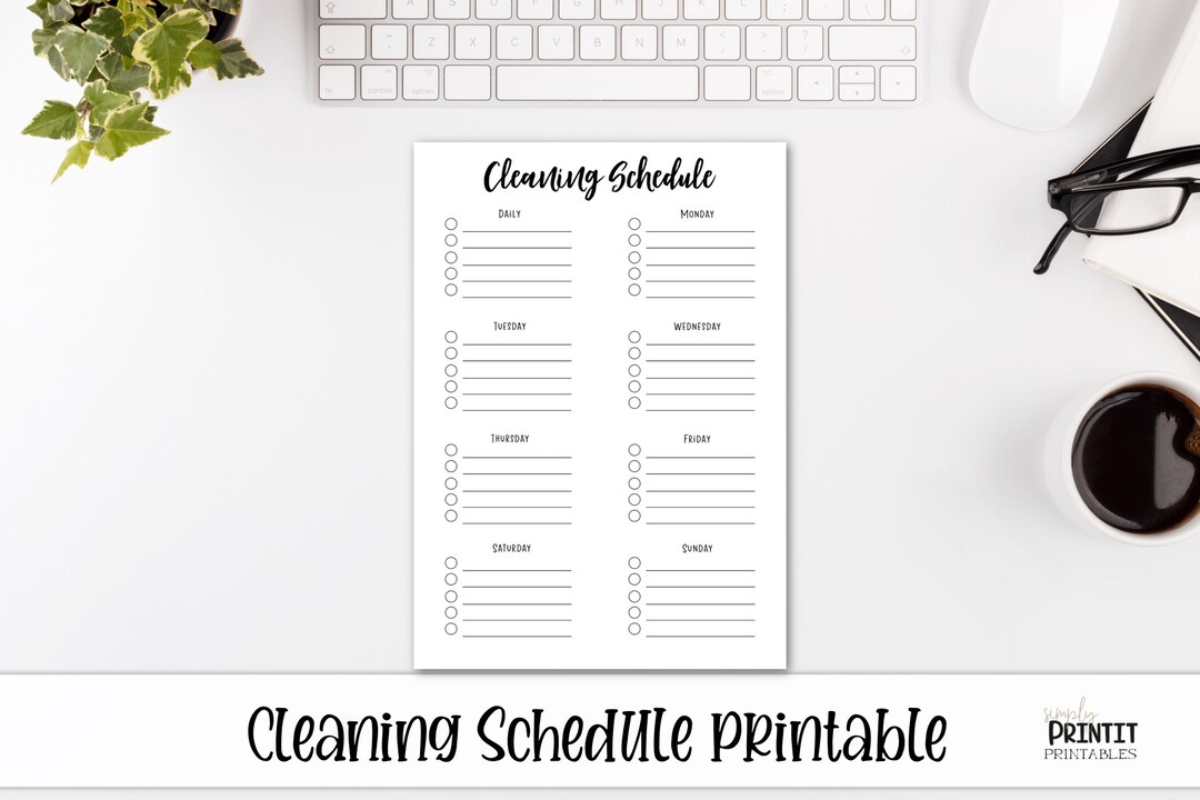 Digital Planner, Cleaning Schedule Checklist Printable - Etsy
