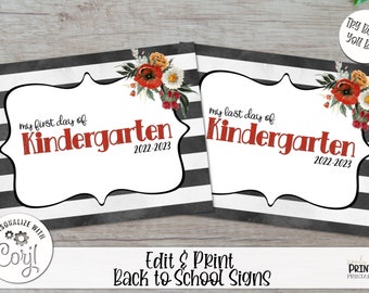 Back to School Sign, My First Day of School Printable Sign, Instant Download Digital Back To School Sign, Editable Back To School Board