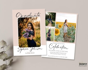 Graduation Invitation Template, Editable Invitation, Class of 2023, High School Grad, Graduation Party, Graduation Invite, College Grad