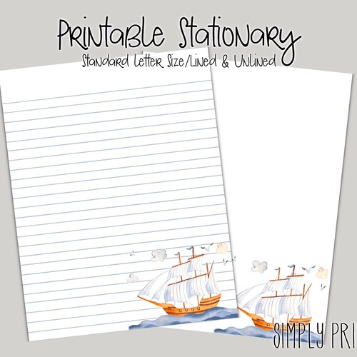 Stationary Paper Nautical Printable Stationary Set A4 - Etsy