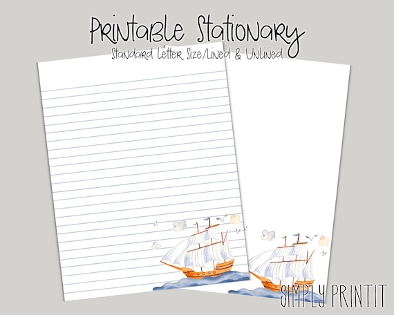 Stationary Paper Nautical Printable Stationary Set A4 - Etsy