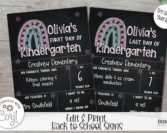 Back to School Sign, Back to School Sign, First Day of School Sign, personalisiertes 1st Day of School Sign, Custom Reusable Back to School Sign