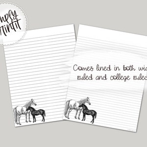 Stationary Paper, Horses Printable Stationery Set, A4 Stationary Paper ...
