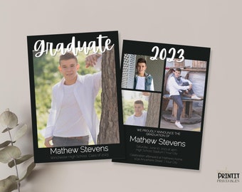 Abschluss Einladung Vorlage, moderne Abschluss Ankündigung, Klasse von 2023, High School, Abschlussfeier einladen, College Grad