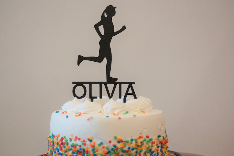 Girl Runner personalized Cake Topper Etsy