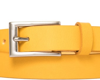 Real leather belt yellow leather belt women's leather belt man's leather belt