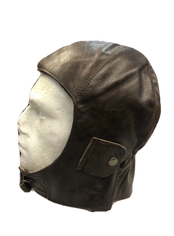 帽子 vintage leather damage hunting cup  used Outlaw Leather - Welding Hood - Antique Basketweave