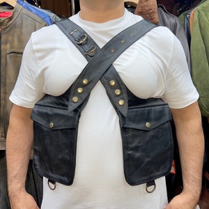 Étui d'épaule en cuir véritable, ceinture de sécurité en argent, antivol