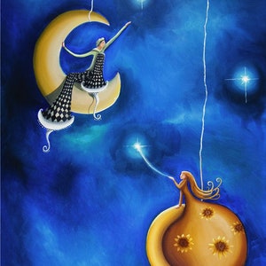 Kisses from the Sun to the Moon giclee print medium