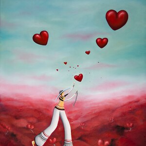 Soaring Hearts giclee print medium