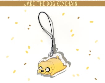 Jake the Dog Charm, Adventure Time Gift, Wearable Clay Art Keychain ...
