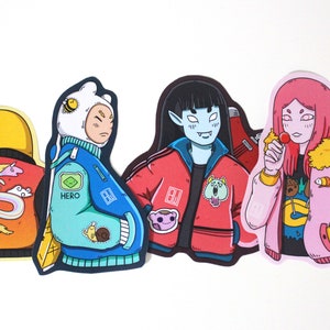 Adventure Time Squad Paper Stickers pack - Adventure Time sticker pack, Finn the human, Jake the dog, Bubblegum, Marceline