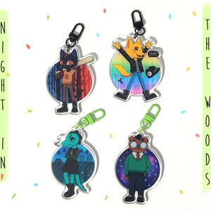 Night in the Woods Acrylic keychain - Mae, Gregg, Bea, Angus / videogame, decoration