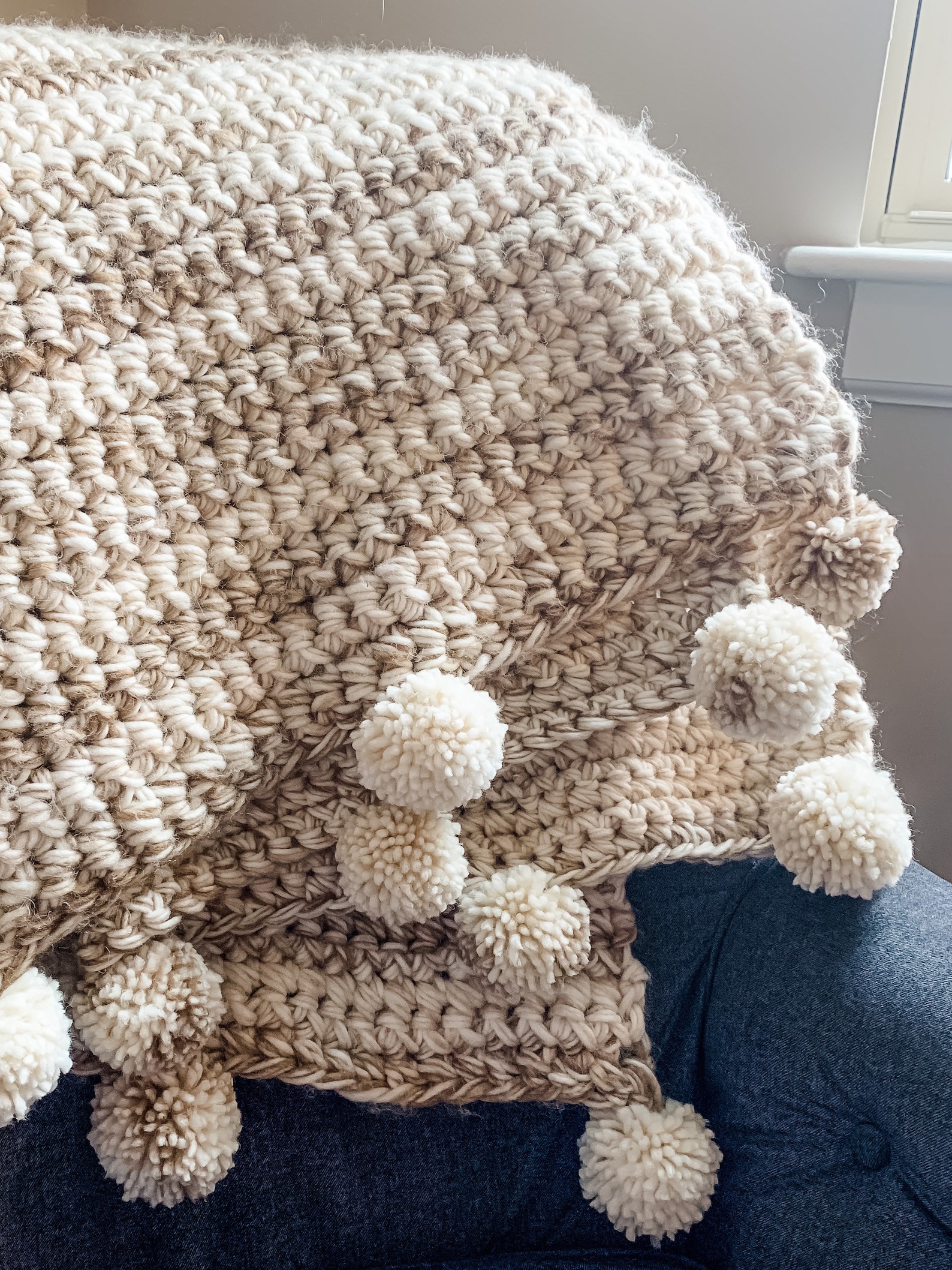 Medium Chunky Knit Blanket Handmade Mid Weight Finger Crochet Etsy 