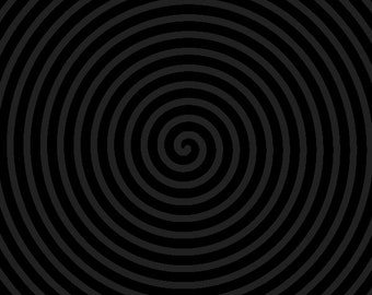 Black and Gray Spiral Poster - Algorithmically Generated Art