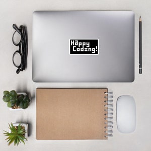 Happy Coding Sticker - Dark