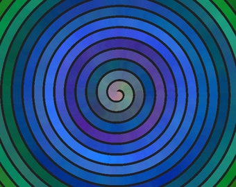Colorful Spiral Poster - Computer Generated Art