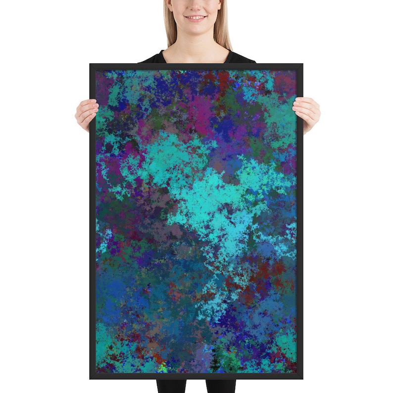 Random Walker Algorithm Art Print Poster - Cyan - Etsy