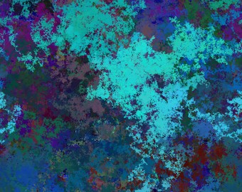 Random Walker Algorithm Art Print Poster - Cyan